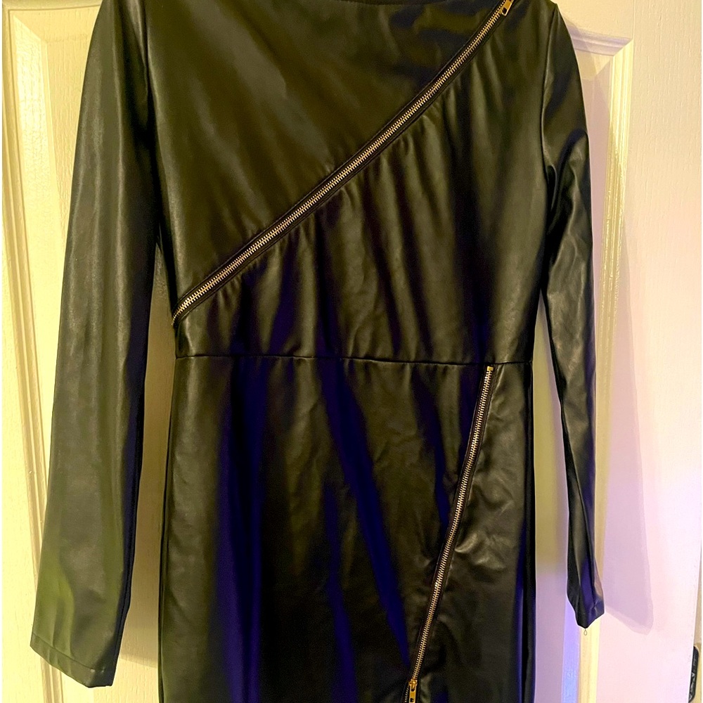 Woman’s XL black faux leather mini dress